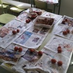 Bolas de semillas preparadas por las alumnas.