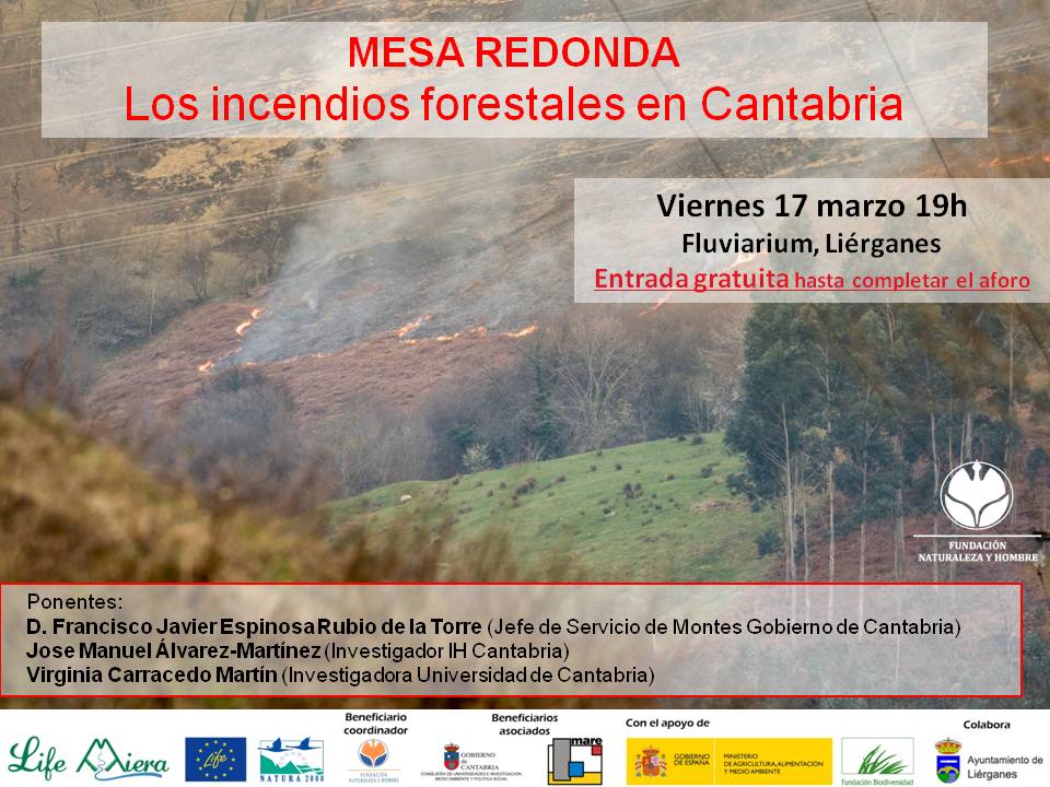 Convocatoria Mesa redonda sobre los incendios forestales en Cantabria 17 marzo 2017