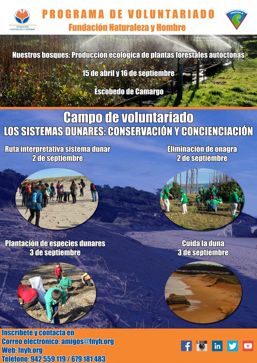 PROVOCA 2017 programa de voluntariado medioambiental de Fundación Naturaleza y Hombre