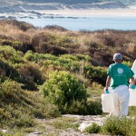 Trabajadores en la Isla de Santa Marina